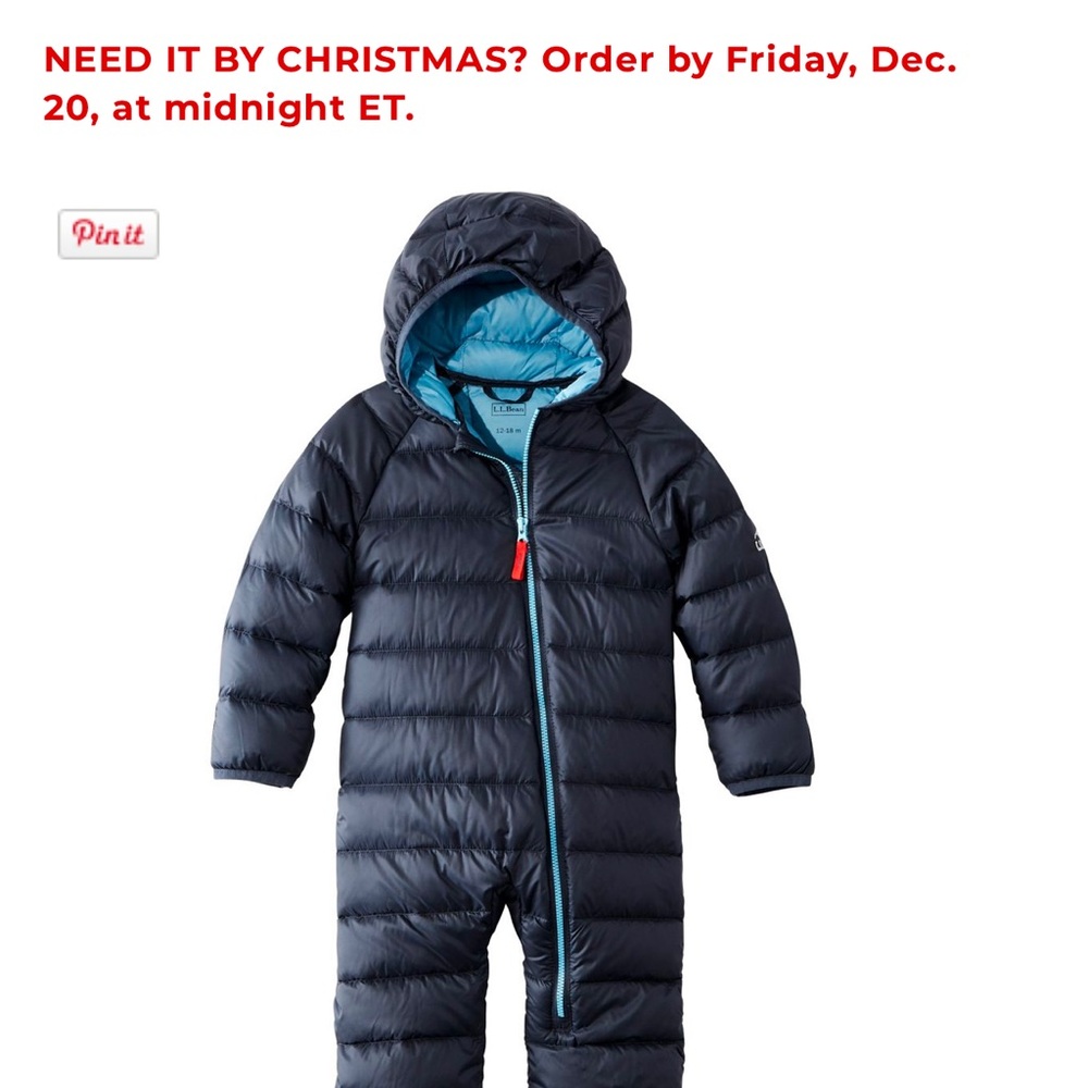 LL Bean winter bunting/snow suit. 12-18 months.